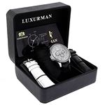 Luxurman Watches Black Diamond Watch 3ct Silver Case and a Black Leather Band 4