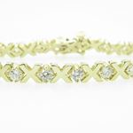 Ladies 10K Solid Yellow Gold fancy x link bracelet Length - 7 inches Width - 5mm 2