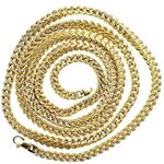 10K Diamond Cut Gold HOLLOW FRANCO Chain - 28 Inches Long 5.3MM Wide 2