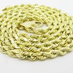 "Mens 10k Yellow Gold rope chain ELNC29 20"" long and 3mm wide 2"