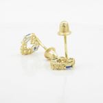 14K Yellow gold Heart fancy cz stud earrings for Children/Kids web436 4