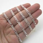 Silver Figaro link chain Necklace BDC83 4
