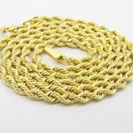 "Mens 10k Yellow Gold skinny rope chain ELNC33 16"" long and 2mm wide 2"