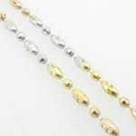 Ladies .925 Italian Sterling Silver Tri Color Ball Bar Link Chain Length - 18 inches Width - 2.5mm 4