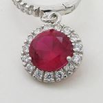 Womens Dark pink cubic zirconia drop cz chandelier earring Silver21 2