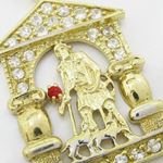 Mens 10k Yellow gold Red and white gemstone saint lazarus charm EGP51 2