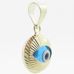 Womens bp1 kabbalah evil eye 14k solid yellow gold good luck charm pendant 2