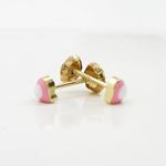 14K Yellow gold Simple heart stud earrings for Children/Kids web140 4