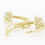 14K Yellow gold Flower cz hoop earrings for Children/Kids web342 4