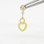 14K Yellow gold Open heart cz chandelier earrings for Children/Kids web412 2