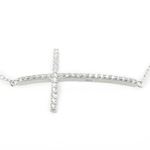 Ladies .925 Italian Sterling Silver white bracelet with long cross Length - 4 inches ( cross - 30mm 