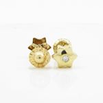 14K Yellow gold Star cz stud earrings for Children/Kids web203 2