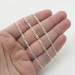 Silver Figaro link chain Necklace BDC63 4