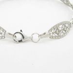 Womens Sterling silver Leaf link bracelet 2