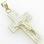 Unisex 10K Solid Yellow Gold small multirow jesus cross Length - 1.36 inches Width - 15.5mm 2