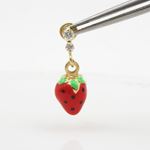 14K Yellow gold Strawberry chandelier earrings for Children/Kids web514 2