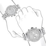 Genuine New Matching His and Hers Real Diamond Bezel Watch Set 6ct by Luxurman 4
