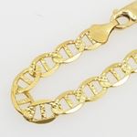 Mens 10k Yellow Gold diamond cut figaro cuban mariner link bracelet AGMBRP18 8 inches long and 7mm w