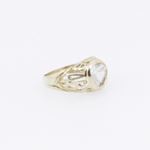 10k Yellow Gold Syntetic white gemstone ring ajr8 Size: 2 4