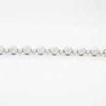Mens Sterling silver White small big bead ball link bracelet 4
