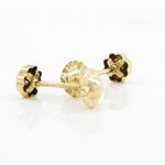 14K Yellow gold Flower cz stud earrings for Children/Kids web201 4