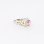 10k Yellow Gold Syntetic pink gemstone ring ajjr93 Size: 2.5 4