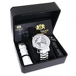 Mens Genuine Diamond Watch 0.12 ct Luxurman Black White Sparkling Stones Map 4