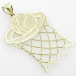 Mens 10K Solid Yellow Gold basketball hoop pendant Length - 2.40 inches Width - 1.52 inches 2