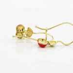 14K Yellow gold Cherry hoop earrings for Children/Kids web165 4