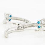 14K White gold Butterfly cz hoop earrings for Children/Kids web334 4