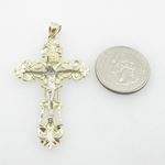 Mens 10K Solid Yellow Gold fancy jesus cross 2 Length - 2.32 inches Width - 1.30 inches 4