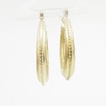 10k Yellow Gold earrings Round moon hoop AGBE50 2