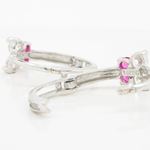 14K White gold Butterfly cz hoop earrings for Children/Kids web329 4