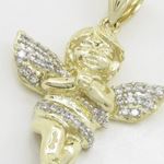 Mens 10k Yellow gold Yellow gold angel praying cz pendant LIGS9 2