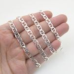 Mens 925 Sterling Silver mariner chain franco cuban miami rope charm curb fancy Flat Mariner link ch