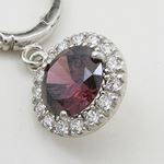 Womens Dark red cubic zirconia drop cz chandelier earring Silver23 2