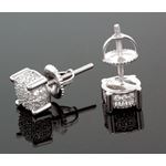 Sterling Silver Unisex Fashion Round Hand Set Stud Earrings ME0214c 2