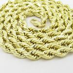 "Mens 10k Yellow Gold rope chain ELNC11 22"" long and 3mm wide 2"