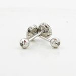 14K White gold Round cz stud earrings for Children/Kids web126 4