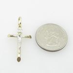 Mens 10K Solid Yellow Gold white jesus cross Length - 1.41 inches Width - 19mm 4