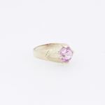 10k Yellow Gold Syntetic pink gemstone ring ajjr80 Size: 2 4