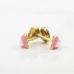 14K Yellow gold Simple heart stud earrings for Children/Kids web143 4