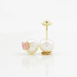 14K Yellow gold Butterfly pearl stud earrings for Children/Kids web82 4