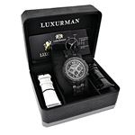 Mens Phantom Black Genuine Diamond Luxurman Watch 1.25ct Iced Out Large Bezel 4