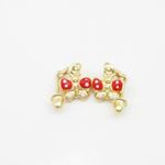 14K Yellow gold Butterfly cz chandelier earrings for Children/Kids web383 4