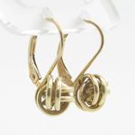 womens bp18 fancy earrings 14K yellow gold italian ball stud huggie hoop 2