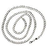 14K WHITE Gold SOLID ITALY CUBAN Chain - 24 Inches Long 4.6MM Wide 2