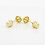 14K Yellow gold Round pearl stud earrings for Children/Kids web520 4
