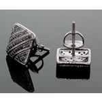 Sterling Silver Unisex Fashion Square Hand Set Stud Earrings ME0227c 2