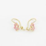 14K Yellow gold Flower cz hoop earrings for Children/Kids web46 2